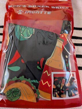 Men’s Boxer Briefs Tacos Beer multicolor fiesta underwear stretch New Sz L